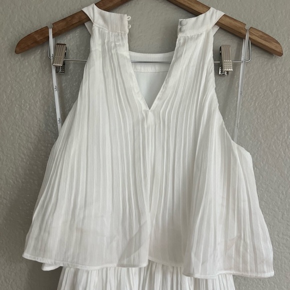 NWOT Tier and Far White Tiered Pleated Halter Midi Dress - Picture 5 of 6